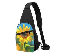 Bella borsa a tracolla con stampa di girasole per uomo e donna, borsa a tracolla per attività all'aperto, escursioni, zaini sportivi