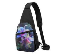 Bella borsa a tracolla con stampa floreale per uomo e donna, marsupio a tracolla per attività all'aperto, trekking e sport