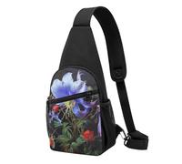 Bella borsa a tracolla con stampa floreale, per uomo e donna, per attività all'aperto, escursioni, sport