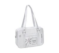 Bella borsa a tracolla Itabag con finestra trasparente, stile giapponese, casual, per pendolarismo, allacciatura, stile giapponese, bella borsa a tracolla Itabag con finestra trasparente, Argento