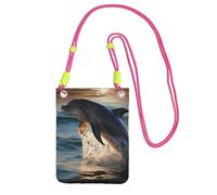 Bella borsa a tracolla per telefono con delfino per donne e uomini, mini borsa a tracolla impermeabile mini borsa a tracolla piccola borsa a tracolla con cinturino regolabile da viaggio per telefono