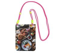 Bella borsa a tracolla per telefono per la colazione per donne e uomini, impermeabile, mini borsa a tracolla per cellulare, piccola borsa a tracolla con tracolla regolabile, da viaggio, per cellulare