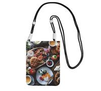 Bella borsa a tracolla per telefono per la colazione per donne e uomini impermeabile mini borsa per cellulare portafoglio piccole borse a tracolla con cinturino regolabile da viaggio sacchetto per