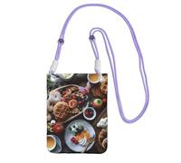 Bella borsa a tracolla per telefono per la colazione per donne e uomini impermeabile mini borsa per cellulare portafoglio piccole borse a tracolla con cinturino regolabile da viaggio sacchetto per