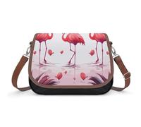 Bella borsa a tracolla rosa fenicotteri per le donne, borsa a tracolla in pelle tracolla regolabile rimovibile, borse a mani libere