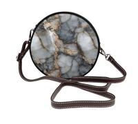 Bella borsa a tracolla rotonda da donna in pietra di marmo liscia borsa a tracolla in pelle