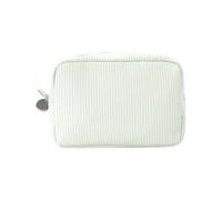 Bella borsa cosmetica a righe borsa da toilette borsa portatile per cosmetici estetici organizzatori per la cura della pelle organizzatori per la cura della pelle per le donne, Verde chiaro