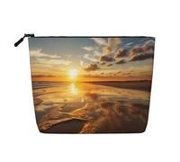 Bella borsa cosmetica con stampa all'alba per le donne borsa per trucco da viaggio di grande capacità sacchetto della chiusura lampo