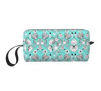 Bella borsa cosmetica portatile con stampa di stelle marine, custodia da viaggio, borsa organizer con cerniera per un accesso rapido