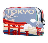 Bella borsa cosmetica Tokyo Torii Giappone da donna, borsa da viaggio per articoli da toeletta grande, pratica borsa organizer con cerniera, Multi, 18.5x7.5x13cm/7.3x3x5.1in, Beauty case