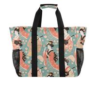 Bella borsa da spiaggia in tela pieghevole Goliki giapponese verde, Bellissimo Goliki giapponese verde, 1 size, Moda