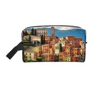 Bella borsa da toilette con stampa italiana per donna borsa da toilette da viaggio, borsa cosmetica spaziosa per gli uomini, bianco, Taglia unica