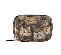 Bella borsa da viaggio per gatti marrone scozzese pieghevole con scomparti rimovibili, pratica borsa da viaggio per la medicina