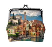 Bella borsa della moneta della stampa dell'Italia, mini borsa del cambiamento per le donne piccolo portamonete per la carta di credito ID chiave, nero, Taglia unica, Vintage
