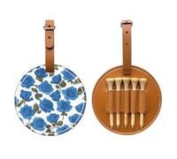 Bella borsa di stoccaggio del tee di golf di Brown delle rose blu, borsa multifunzionale di stoccaggio del tee di golf per gli uomini, materiale durevole dell'