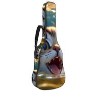 Bella borsa per chitarra acustica con scomparti portaoggetti e strato protettivo, adorabile cervo che nuota sott'acqua, Multicolore#04, 42.9x16.9x4.7 in, Borsa per chitarra