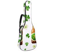 Bella borsa per chitarra con sfondo astratto con fiore blu, custodia imbottita per chitarra acustica, zaino con tasche regolabili per tracolla, Multicolore 06, 42.9x16.9x4.7 in, Zaino casual