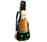 Bella borsa per chitarra con sfondo astratto con fiore blu, custodia imbottita per chitarra acustica, zaino con tasche regolabili per tracolla, Multicolore 03, 42.9x16.9x4.7 in, Zaino casual