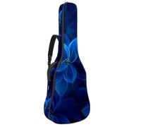 Bella borsa per chitarra con sfondo astratto con fiore blu, custodia imbottita per chitarra acustica, zaino con tasche regolabili per tracolla, Multicolore 01, 42.9x16.9x4.7 in, Zaino casual