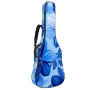 Bella borsa per chitarra con sfondo astratto con fiore blu, custodia imbottita per chitarra acustica, zaino con tasche regolabili per tracolla, Multicolore 02, 42.9x16.9x4.7 in, Zaino casual