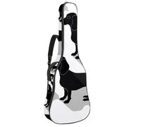 Bella borsa per chitarra con sfondo astratto con fiore blu, custodia imbottita per chitarra acustica, zaino con tasche regolabili per tracolla, Multicolore 10., 42.9x16.9x4.7 in, Zaino casual