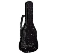 Bella borsa per chitarra con sfondo astratto con fiore blu, custodia imbottita per chitarra acustica, zaino con tasche regolabili per tracolla, Multicolore 09, 42.9x16.9x4.7 in, Zaino casual
