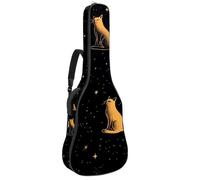 Bella borsa per chitarra con sfondo astratto con fiore blu, custodia imbottita per chitarra acustica, zaino con tasche regolabili per tracolla, Multicolore 08, 42.9x16.9x4.7 in, Zaino casual
