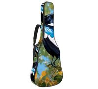 Bella borsa per chitarra per chitarre da 40/41/42 pollici, impermeabile con tasche multiple, graziosa gazza, Multicolore, 42.9x16.9x4.7 in, Borsa per chitarra