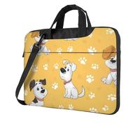 Bella borsa per computer portatile da 15,6 pollici, con stampa di zampe, con tracolla, portatile, antiurto, protettiva, per il trasporto del computer, per donne e uomini, Multicolore, 14 inch