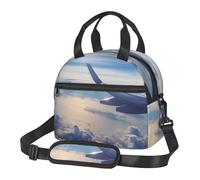 Bella borsa per il pranzo a forma di aeroplano cielo per donne e uomini riutilizzabile borsa per il pranzo isolata scatola per il pranzo a tenuta stagna borsa per il pranzo grande capacità contenitori