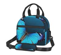 Bella borsa per il pranzo a forma di farfalla blu per donne e uomini riutilizzabile borse per il pranzo isolate scatola per il pranzo a tenuta stagna borsa per il pranzo grande capacità contenitori