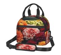 Bella borsa per il pranzo con fiori colorati per donne e uomini riutilizzabile borsa per il pranzo isolata scatola per il pranzo a tenuta stagna borsa per il pranzo grande capacità contenitori per