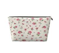 Bella borsa per il trucco con stampa di ciliegie rosse per le donne borsa da toilette da viaggio in pelle impermeabile per articoli da toeletta borsa cosmetica, Oro, Taglia unica, Beauty case