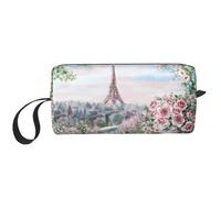 Bella borsa per il trucco con stampa Torre Eiffel di Parigi, borsa per cosmetici resistente, borsa da viaggio per il trucco, regalo essenziale per donne e uomini, bianco, Taglia unica