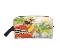 Bella borsa portaoggetti viola con stampa glitterata - kit per articoli da toeletta da barba, borse da viaggio, organizer da imballaggio, custodia portatile, Isola di Cuba, taglia unica