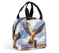 Bella borsa termica per il pranzo con falco pellegrino uccello borsa termica per il pranzo a tenuta stagna per lavoro viaggi all'aperto