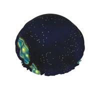 Bella Bottiglia Di Sotto Il Cielo Notturno Cuffie Da Doccia Donne Riutilizzabile Grande Cuffia Da Doccia Uomini Quickdry Cura Capelli Lungo Breve