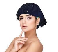 Bella bottiglia di Under The Night Sky Print Cuffia da donna per proteggere i capelli, comoda cuffia da notte per capelli ricci e lunghi, nero, taglia unica
