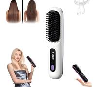 Bella Brush Pro, Spazzola for capelli Bellabrush Pro, Spazzola termica Bellabrush, Spazzola for lisciare i capelli senza fili, for donna, Piastra ionica for tutti i tipi di capelli(White)