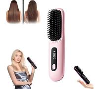 Bella Brush Pro, Spazzola for capelli Bellabrush Pro, Spazzola termica Bellabrush, Spazzola for lisciare i capelli senza fili, for donna, Piastra ionica for tutti i tipi di capelli(Pink)