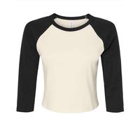 Bella + Canvas Maglietta Corta Raglan Manica a 3/4 Donna (PC6985)