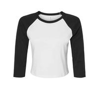 Bella + Canvas Maglietta Corta Raglan Manica a 3/4 Donna (PC7097)