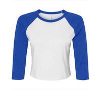 Bella + Canvas Maglietta Corta Raglan Manica a 3/4 Donna (PC7097)
