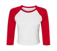 Bella + Canvas Maglietta Corta Raglan Manica a 3/4 Donna (PC7097)