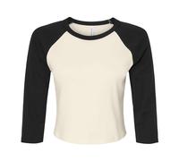 Bella + Canvas Maglietta Corta Raglan Manica a 3/4 Donna (PC7097)