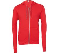 Bella + Canvas Unisex Polycotton Fleece Full Zip Hoodie 3739 - Polsini a coste