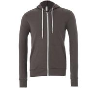 Bella + Canvas Unisex Polycotton Fleece Full Zip Hoodie 3739 - Polsini a coste