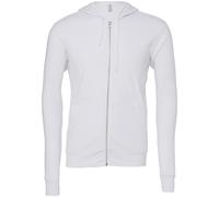 Bella + Canvas Unisex Polycotton Fleece Full Zip Hoodie 3739 - Polsini a coste