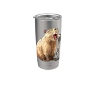 Bella capibara con microfono per gli amanti del karaoke e del canto Bicchiere termico in acciaio inox doppia parete