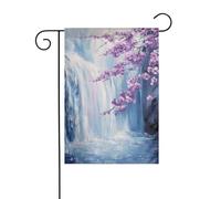 Bella cascata viola ciliegio giardino bandiera 30x45cm verticale su entrambi i lati casa colonica vacanze decorazioni esterne bandiera cortile